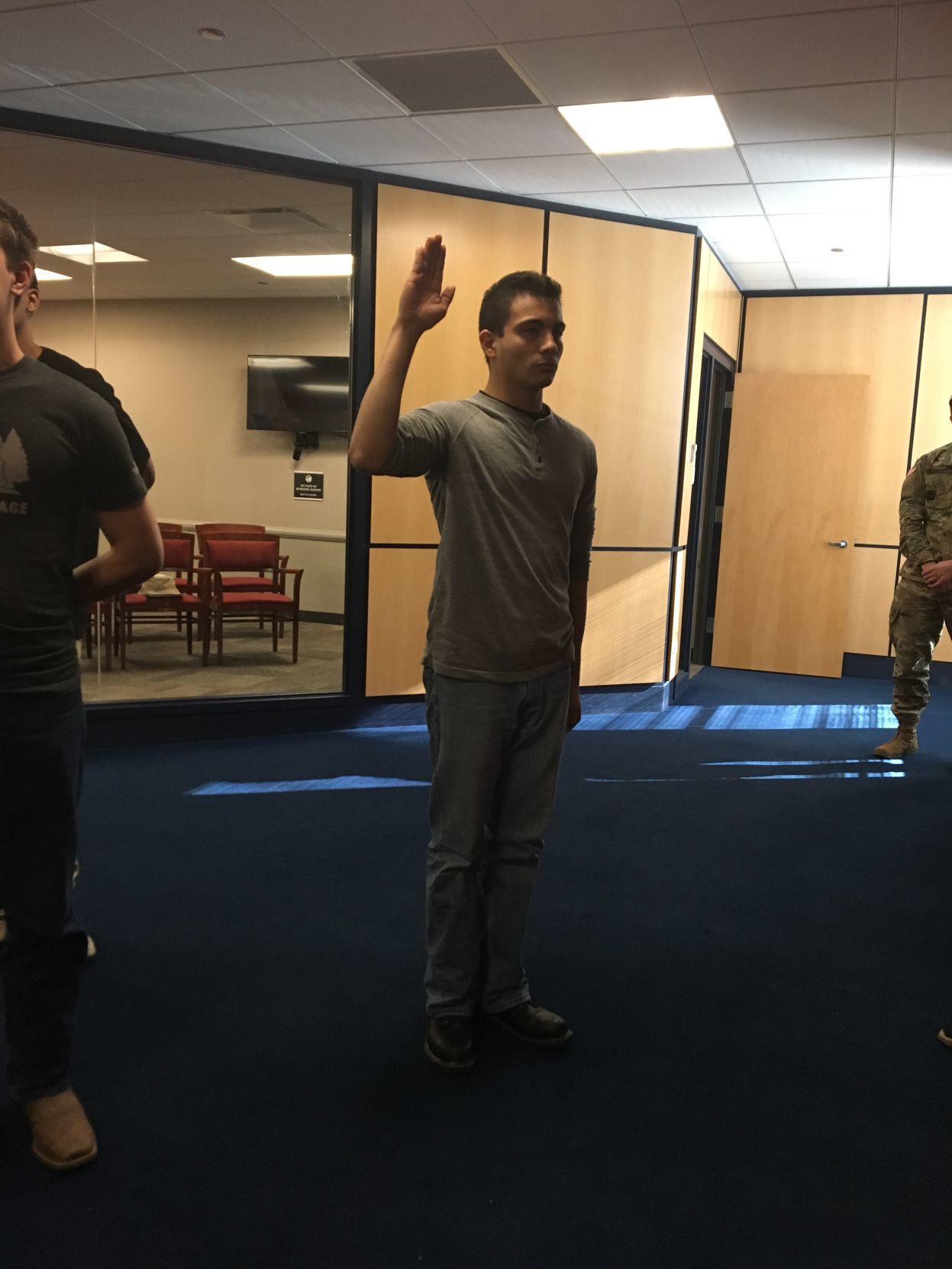 Steven D. Guerrero sworn in to the U.S. Navy